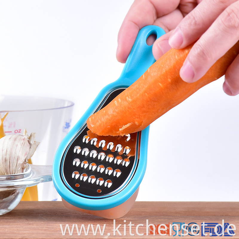 stainless steel food plastic grater with storage